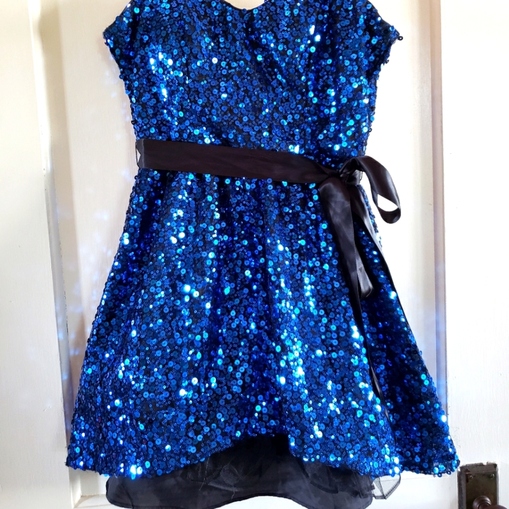 Sequined strapless prom dress from deb
